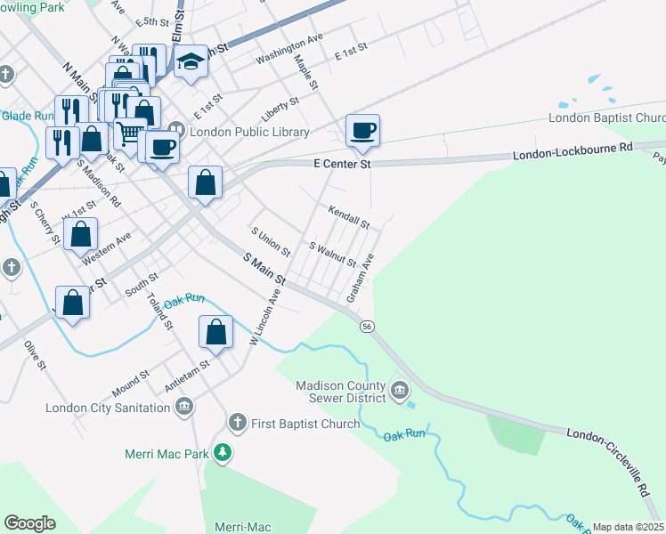 map of restaurants, bars, coffee shops, grocery stores, and more near 13 Stewart Avenue in London