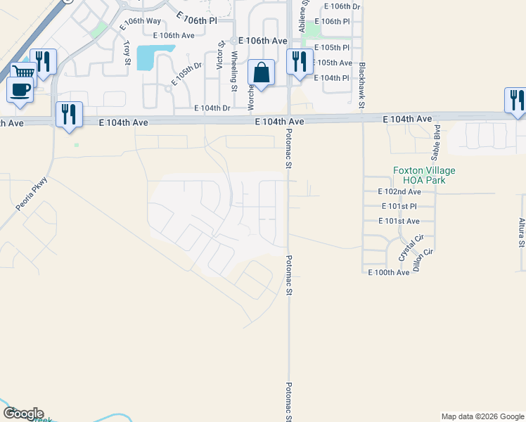 map of restaurants, bars, coffee shops, grocery stores, and more near in Commerce City