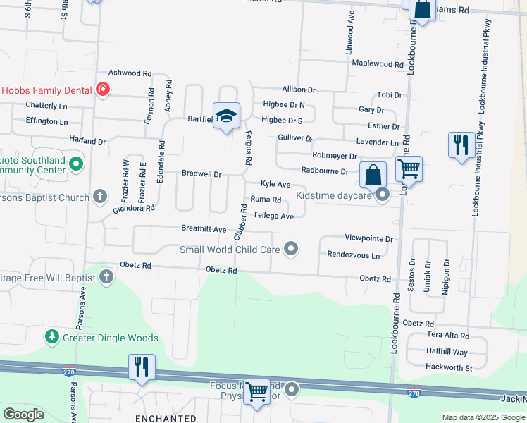 map of restaurants, bars, coffee shops, grocery stores, and more near 927 Tellega Avenue in Columbus