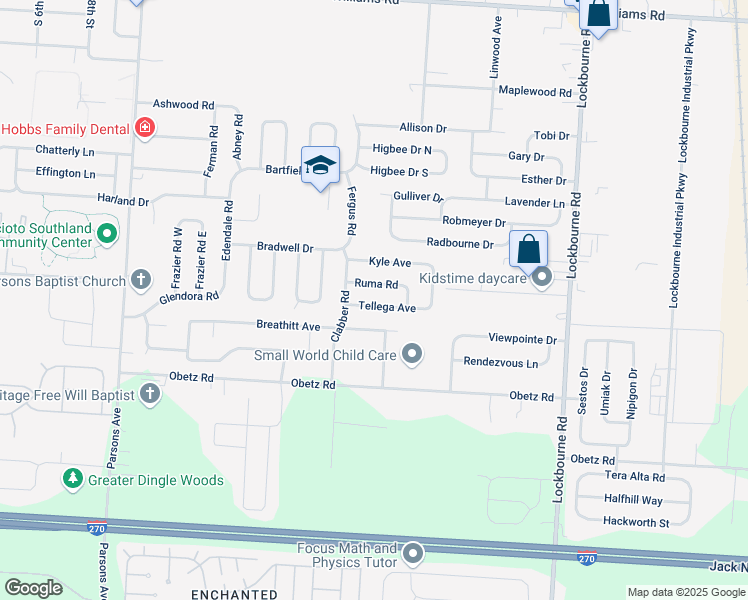 map of restaurants, bars, coffee shops, grocery stores, and more near 927 Tellega Avenue in Columbus