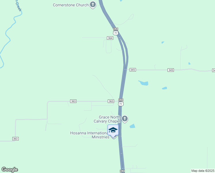 map of restaurants, bars, coffee shops, grocery stores, and more near 12883 County Road 363 in Saint Joseph