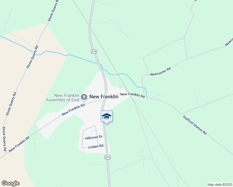 map of restaurants, bars, coffee shops, grocery stores, and more near 2461 New Franklin Road in Chambersburg