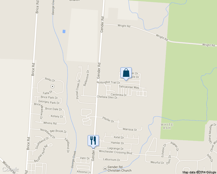 map of restaurants, bars, coffee shops, grocery stores, and more near 6403 Nottinghill Trail Drive in Canal Winchester