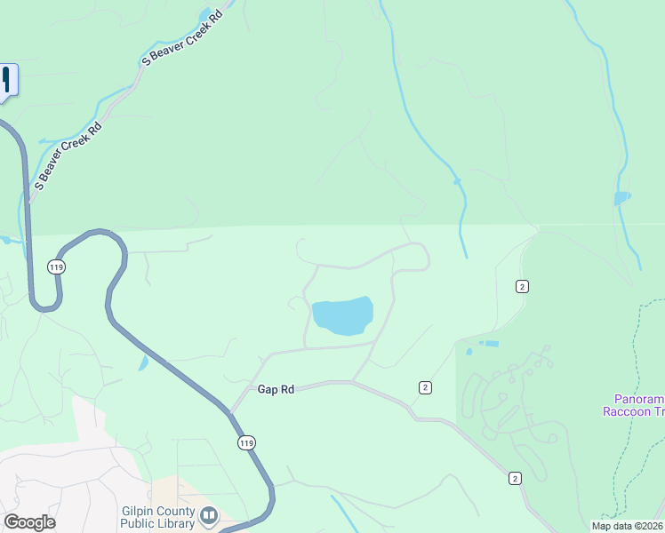 map of restaurants, bars, coffee shops, grocery stores, and more near Meadowlake Drive in Gilpin County