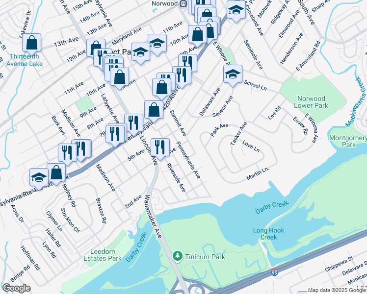 map of restaurants, bars, coffee shops, grocery stores, and more near 716 4th Avenue in Prospect Park