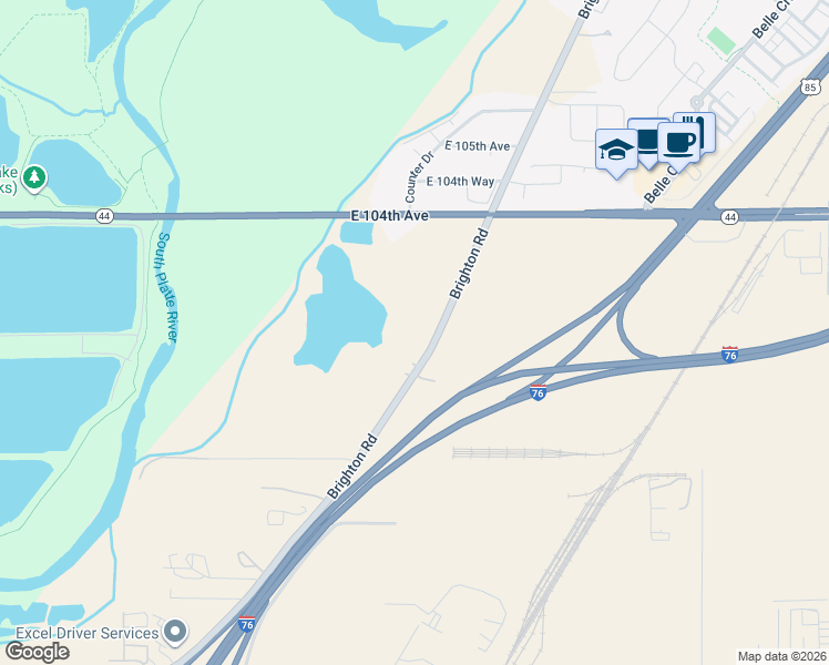 map of restaurants, bars, coffee shops, grocery stores, and more near 10205 Brighton Road in Henderson
