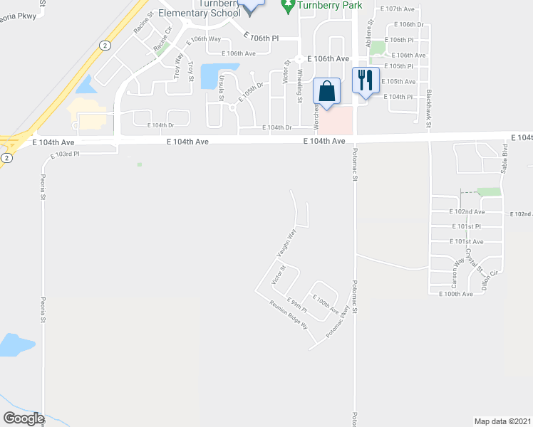 map of restaurants, bars, coffee shops, grocery stores, and more near 10204 Wheeling Street in Commerce City