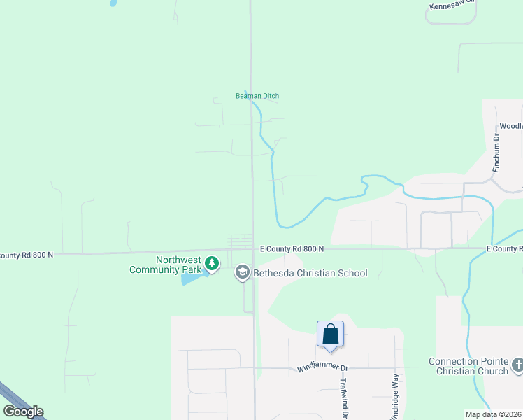 map of restaurants, bars, coffee shops, grocery stores, and more near 8113 North County Road 650 East in Brownsburg