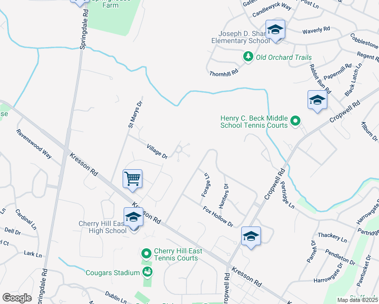 map of restaurants, bars, coffee shops, grocery stores, and more near 350 Mount Carmel Court in Cherry Hill