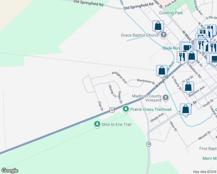 map of restaurants, bars, coffee shops, grocery stores, and more near 26 Stump Lane in London