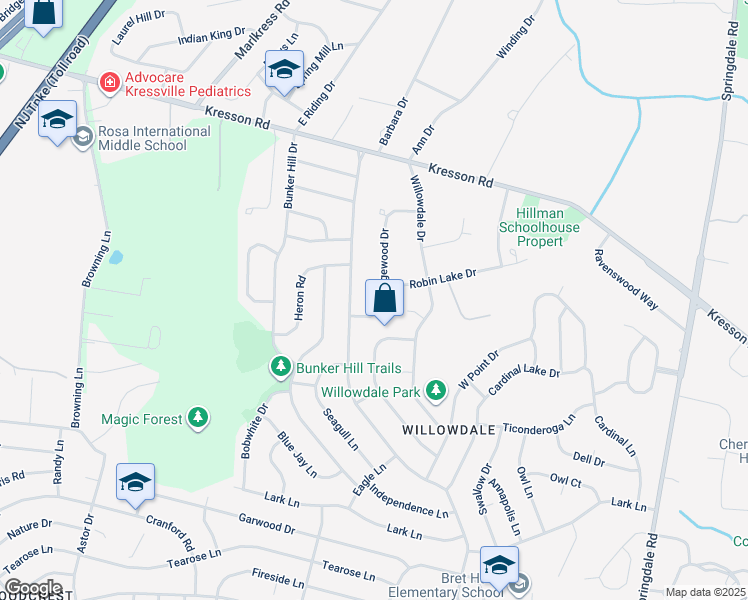 map of restaurants, bars, coffee shops, grocery stores, and more near 38 Edgewood Drive in Cherry Hill Township