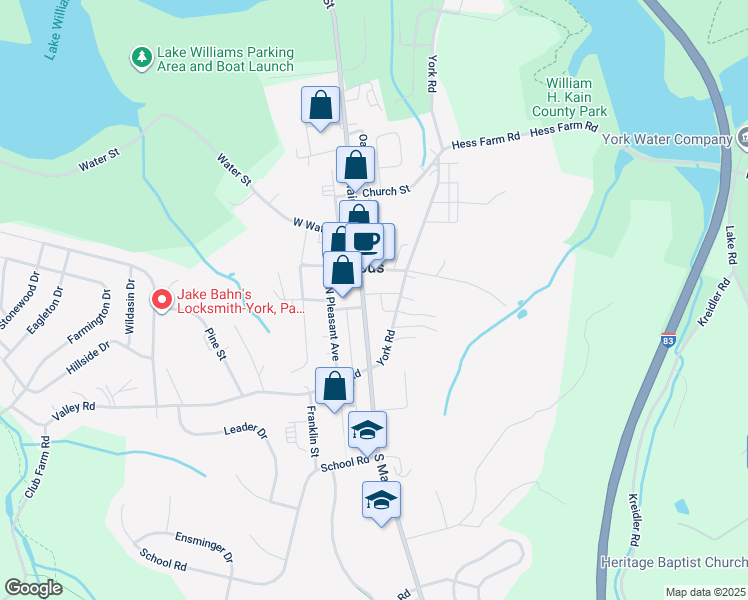 map of restaurants, bars, coffee shops, grocery stores, and more near 29 North Main Street in Jacobus