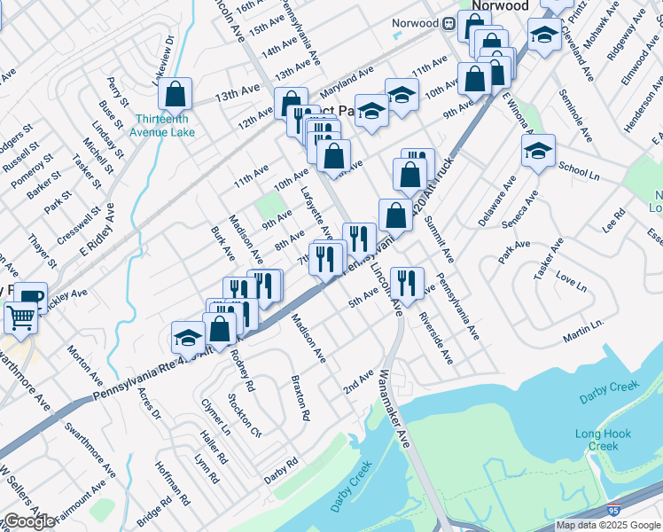 map of restaurants, bars, coffee shops, grocery stores, and more near 2 Lafayette Avenue in Prospect Park