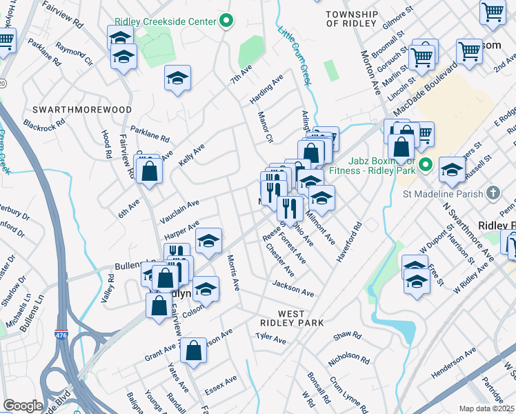 map of restaurants, bars, coffee shops, grocery stores, and more near 721 Mount Vernon Avenue in Folsom