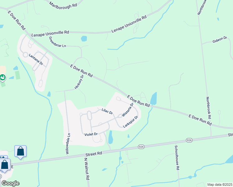 map of restaurants, bars, coffee shops, grocery stores, and more near 472 Mimosa Circle in Kennett Square