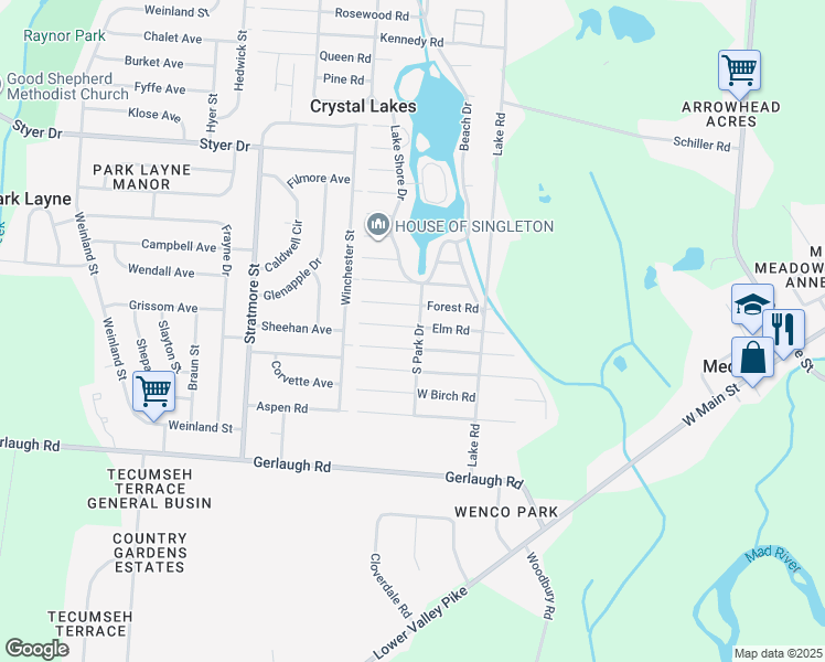 map of restaurants, bars, coffee shops, grocery stores, and more near 48 Dogwood Road in Medway