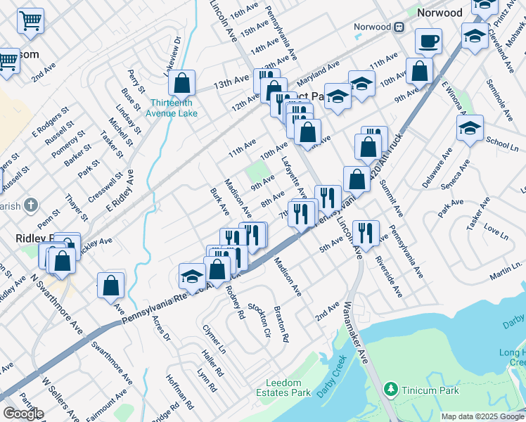 map of restaurants, bars, coffee shops, grocery stores, and more near 929 7th Avenue in Prospect Park