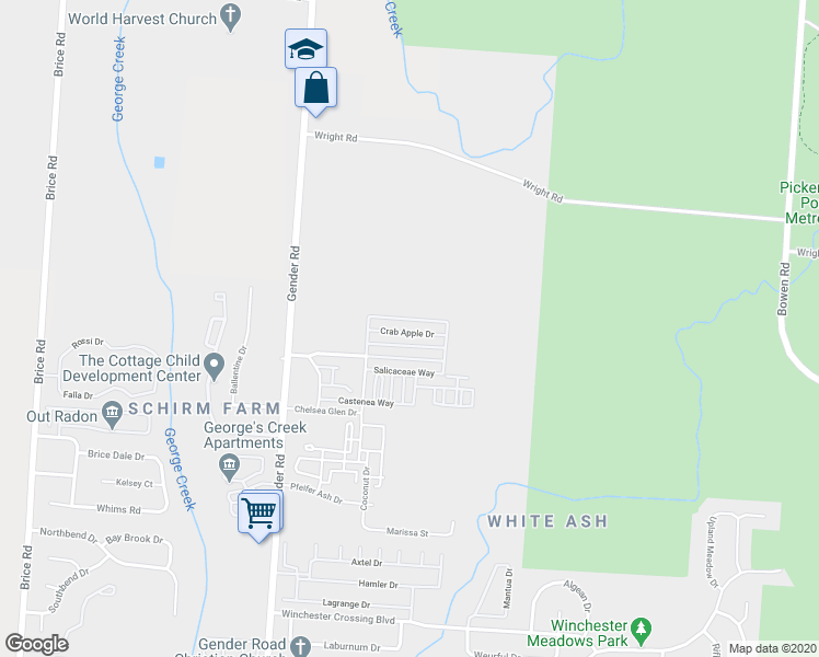 map of restaurants, bars, coffee shops, grocery stores, and more near 6516 Nottinghill Trail Drive in Canal Winchester