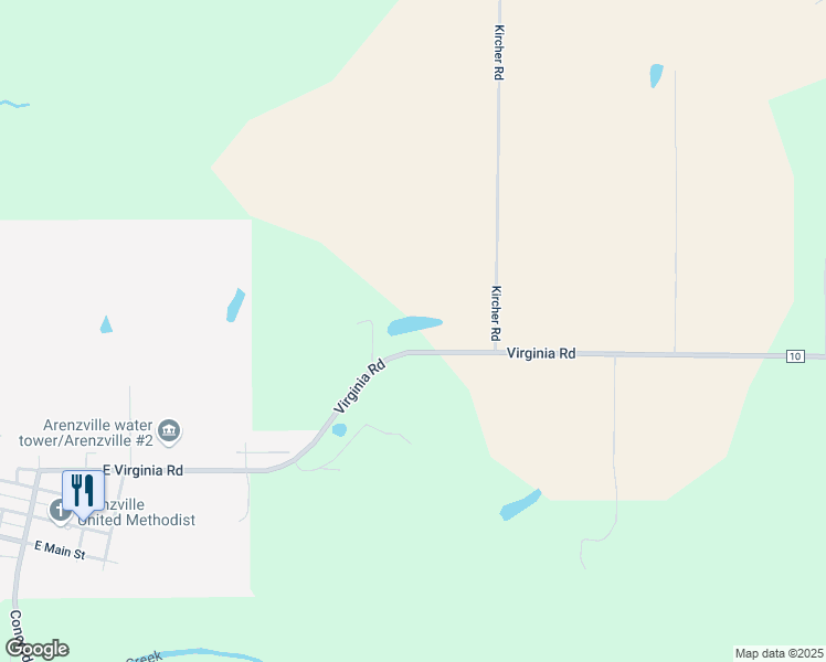 map of restaurants, bars, coffee shops, grocery stores, and more near 118 East Main Street in Arenzville