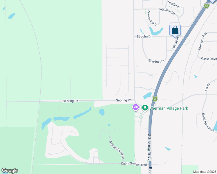 map of restaurants, bars, coffee shops, grocery stores, and more near Nine Rock Rd in Sherman