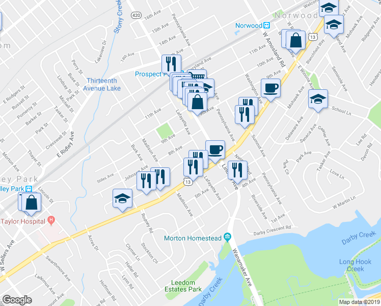 map of restaurants, bars, coffee shops, grocery stores, and more near 847 7th Avenue in Prospect Park