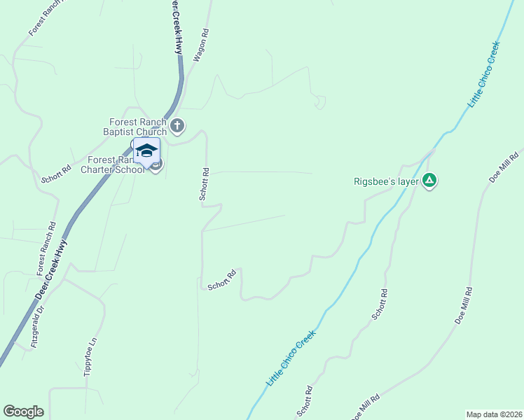 map of restaurants, bars, coffee shops, grocery stores, and more near 5083 Derr Road in Forest Ranch