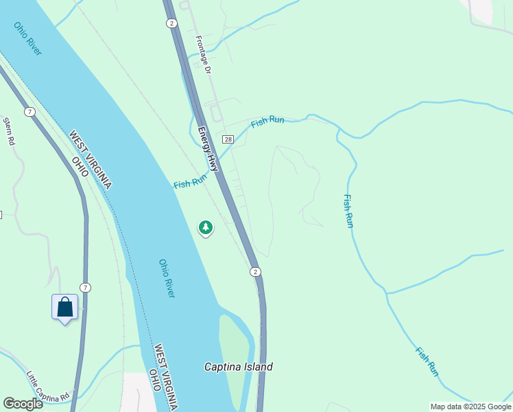 map of restaurants, bars, coffee shops, grocery stores, and more near 406 Frontage Drive in Moundsville