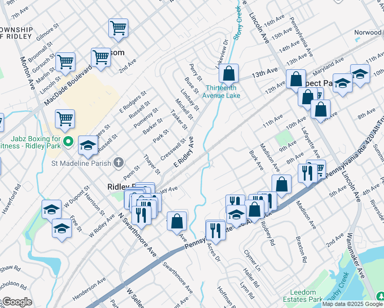 412 East Ridley Avenue, Ridley Park PA Walk Score