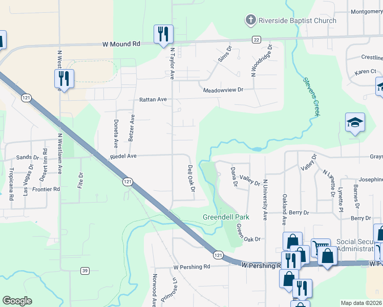 map of restaurants, bars, coffee shops, grocery stores, and more near 1400 Riedel Avenue in Decatur
