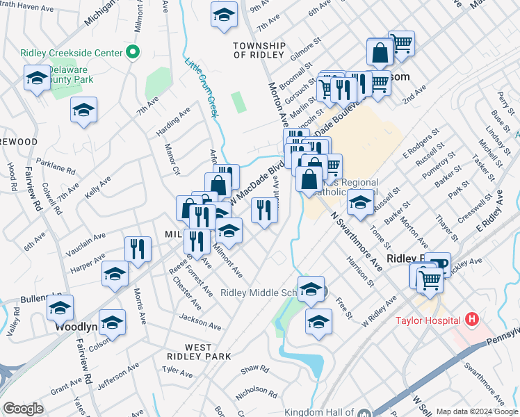map of restaurants, bars, coffee shops, grocery stores, and more near 216 Arlington Avenue in Folsom