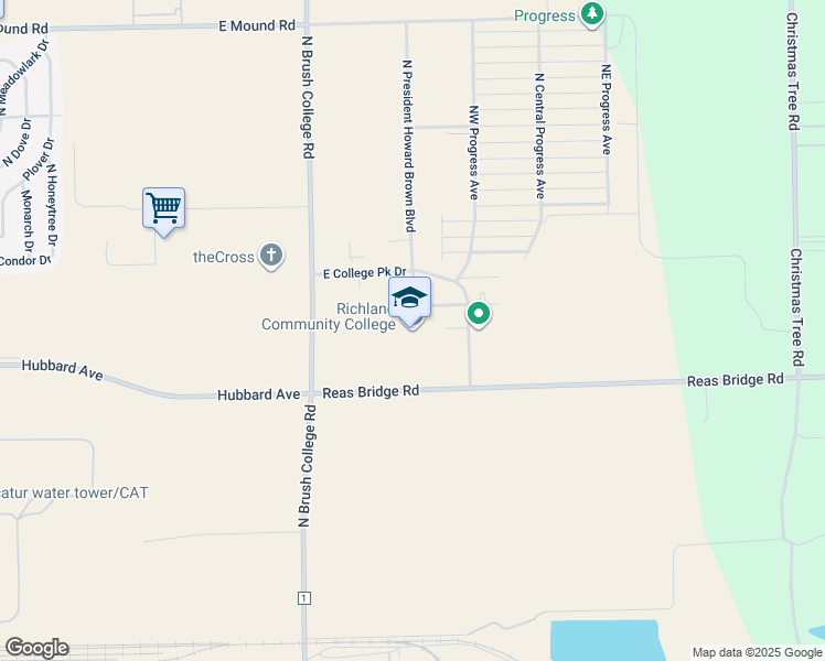 map of restaurants, bars, coffee shops, grocery stores, and more near 1 College Park in Decatur