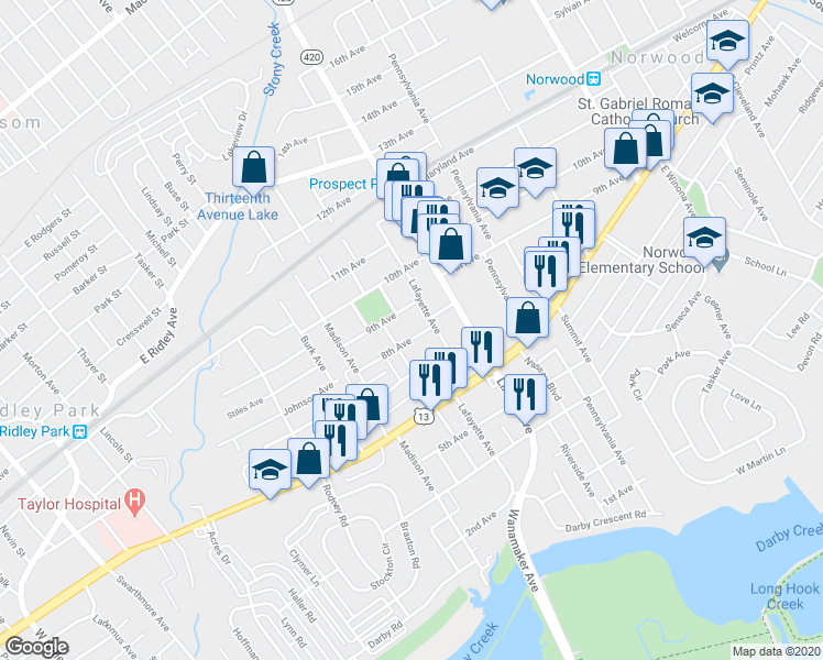 map of restaurants, bars, coffee shops, grocery stores, and more near 843 8th Avenue in Prospect Park
