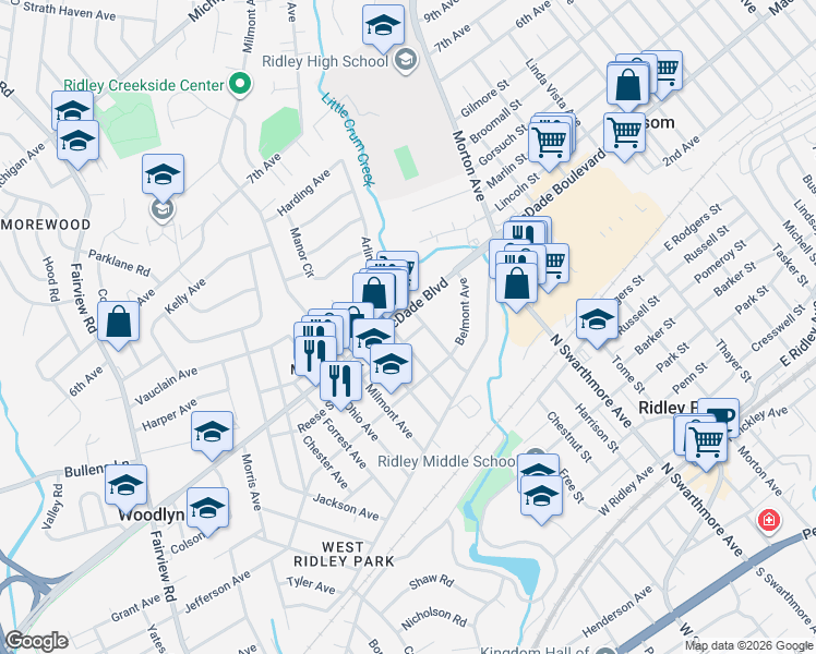 map of restaurants, bars, coffee shops, grocery stores, and more near 238 Virginia Avenue in Folsom