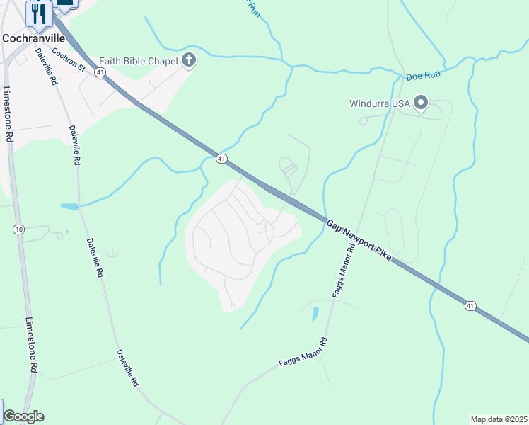 map of restaurants, bars, coffee shops, grocery stores, and more near 426 Laurel Ridge Path in Cochranville