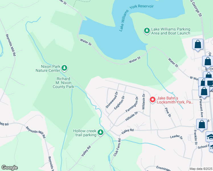 map of restaurants, bars, coffee shops, grocery stores, and more near 117 Farmington Drive in Jacobus