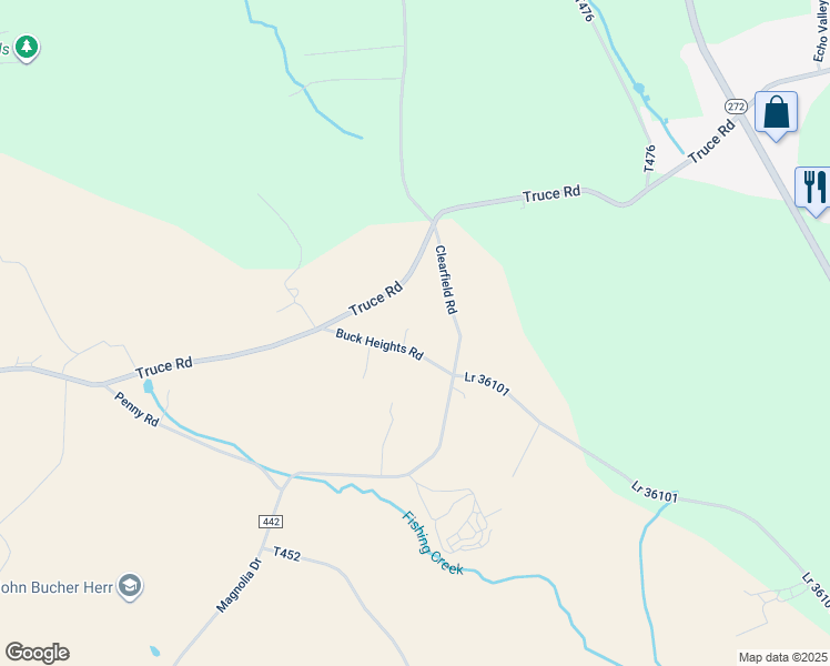 map of restaurants, bars, coffee shops, grocery stores, and more near 39 Buck Heights Road in Holtwood