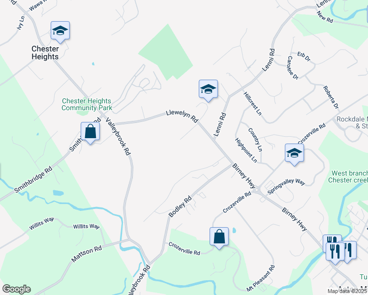 map of restaurants, bars, coffee shops, grocery stores, and more near 48 Bishop Drive in Aston