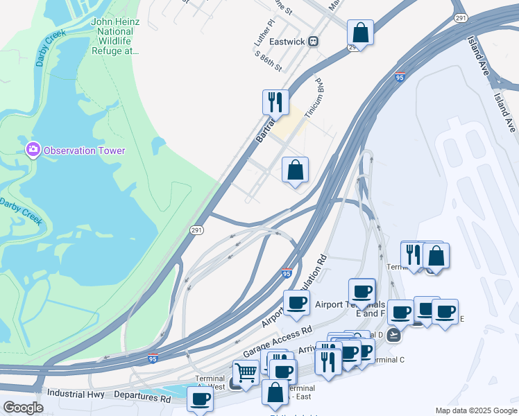 map of restaurants, bars, coffee shops, grocery stores, and more near in Philadelphia