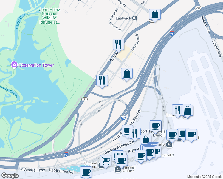 map of restaurants, bars, coffee shops, grocery stores, and more near in Philadelphia