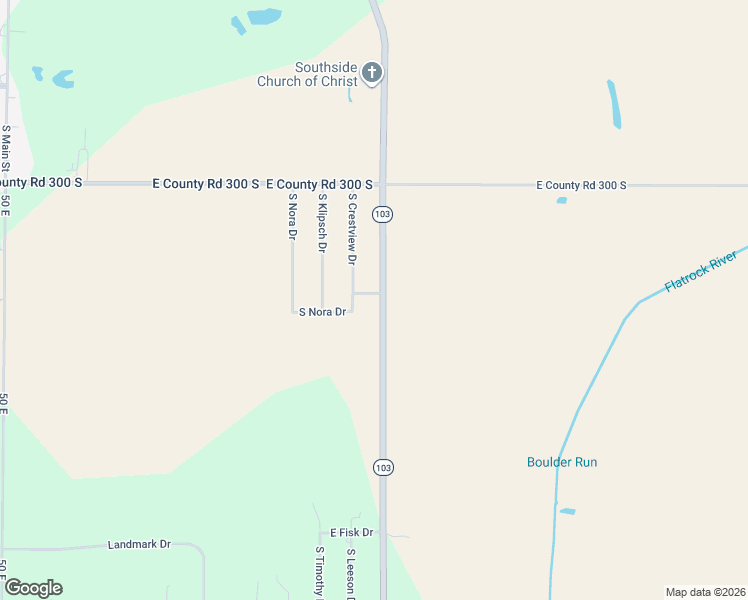 map of restaurants, bars, coffee shops, grocery stores, and more near 3296 S Crestview Dr in New Castle