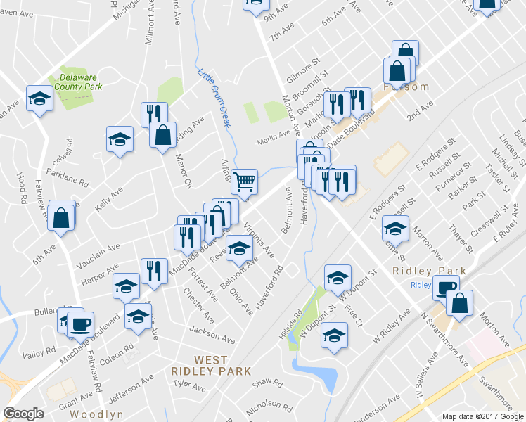 map of restaurants, bars, coffee shops, grocery stores, and more near 226 Arlington Avenue in Folsom
