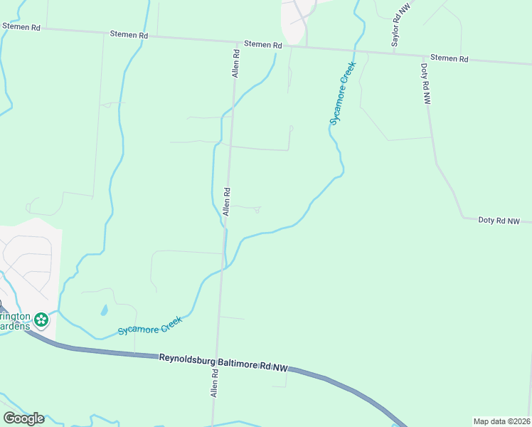 map of restaurants, bars, coffee shops, grocery stores, and more near 10492 Allen Road in Pickerington