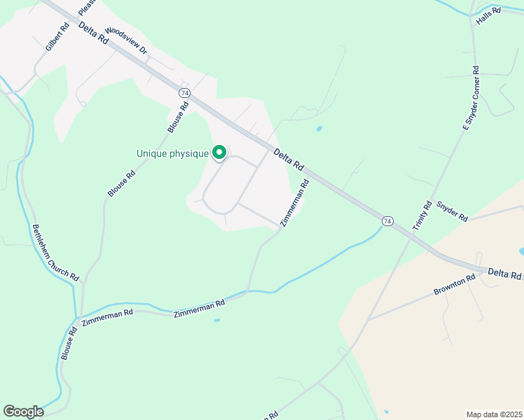 map of restaurants, bars, coffee shops, grocery stores, and more near 406 Woodsdale Drive in Red Lion