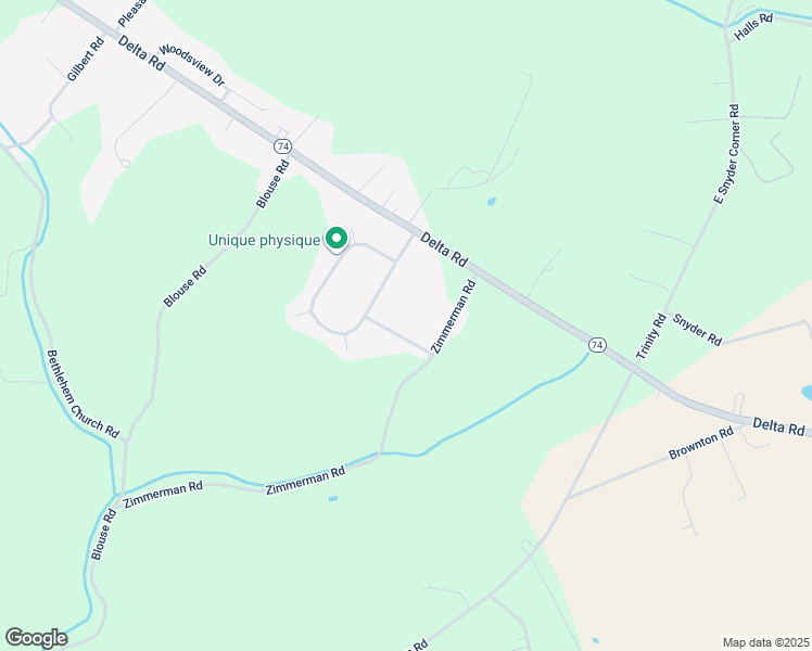 map of restaurants, bars, coffee shops, grocery stores, and more near 406 Woodsdale Drive in Red Lion