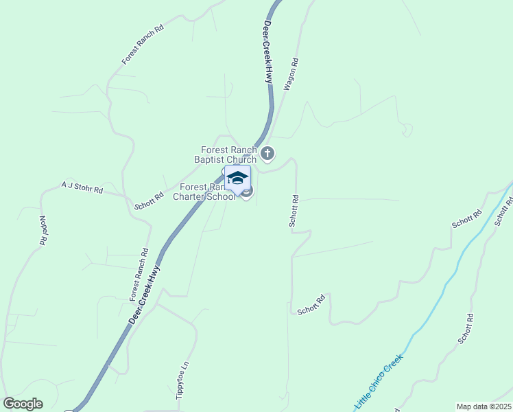 map of restaurants, bars, coffee shops, grocery stores, and more near Cedar-Creek in Forest Ranch