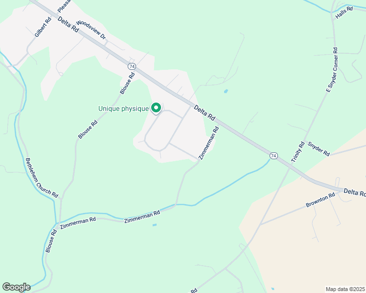 map of restaurants, bars, coffee shops, grocery stores, and more near 408 Woodsdale Drive in Red Lion