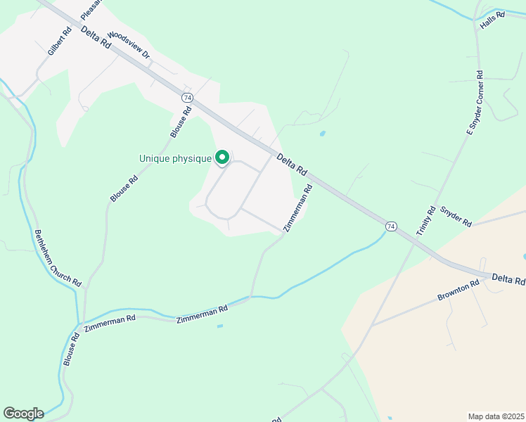 map of restaurants, bars, coffee shops, grocery stores, and more near 408 Woodsdale Drive in Red Lion