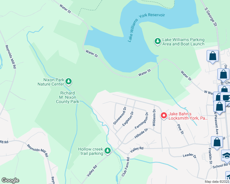 map of restaurants, bars, coffee shops, grocery stores, and more near 117 Woodland Drive in Jacobus