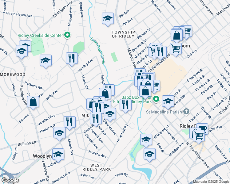 map of restaurants, bars, coffee shops, grocery stores, and more near 310 Arlington Avenue in Folsom