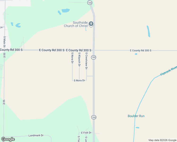 map of restaurants, bars, coffee shops, grocery stores, and more near 3198 South Crestview Drive in New Castle